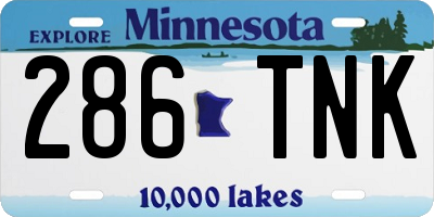MN license plate 286TNK