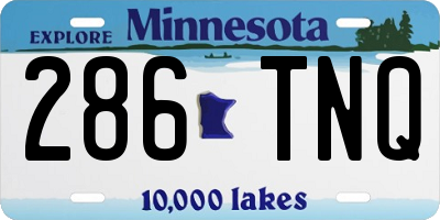MN license plate 286TNQ