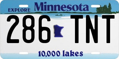 MN license plate 286TNT