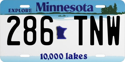 MN license plate 286TNW