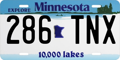 MN license plate 286TNX