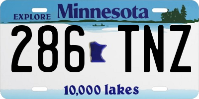 MN license plate 286TNZ