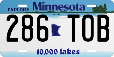 MN license plate 286TOB