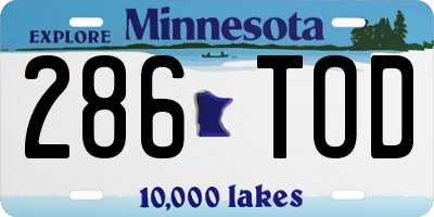 MN license plate 286TOD