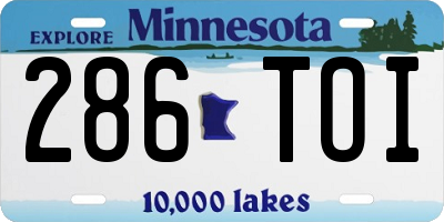 MN license plate 286TOI