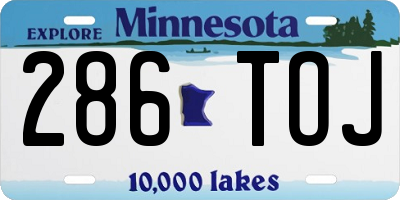 MN license plate 286TOJ