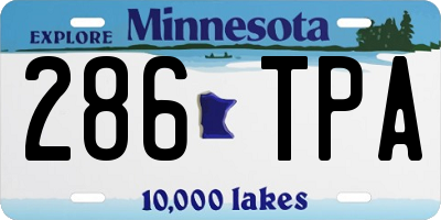 MN license plate 286TPA