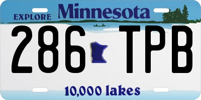 MN license plate 286TPB