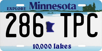 MN license plate 286TPC