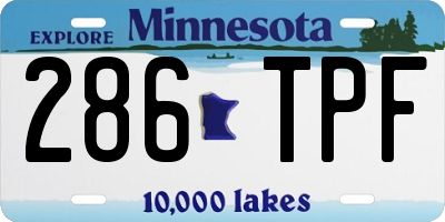 MN license plate 286TPF