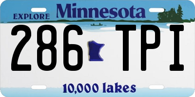 MN license plate 286TPI