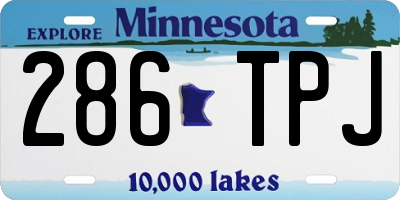 MN license plate 286TPJ