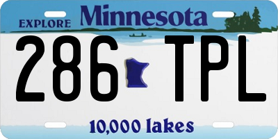 MN license plate 286TPL