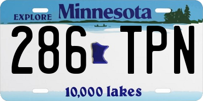 MN license plate 286TPN