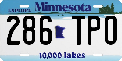 MN license plate 286TPO