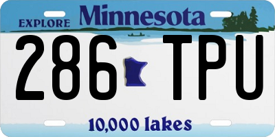 MN license plate 286TPU