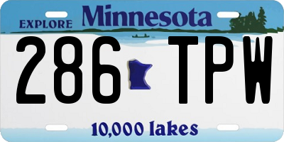 MN license plate 286TPW