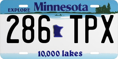 MN license plate 286TPX