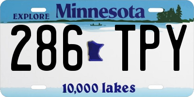 MN license plate 286TPY