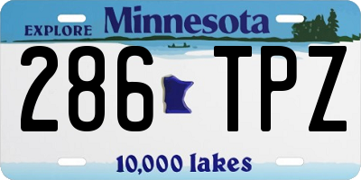 MN license plate 286TPZ