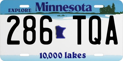 MN license plate 286TQA
