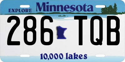 MN license plate 286TQB