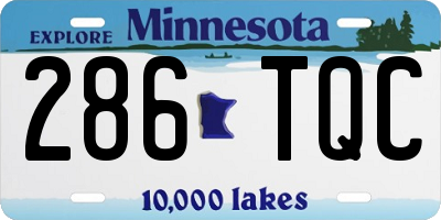 MN license plate 286TQC
