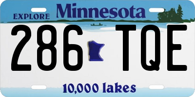 MN license plate 286TQE
