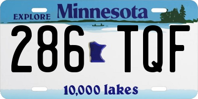 MN license plate 286TQF