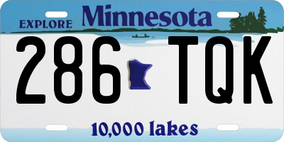 MN license plate 286TQK