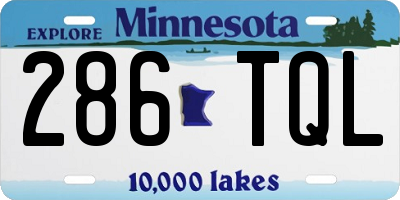 MN license plate 286TQL