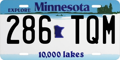 MN license plate 286TQM