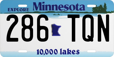 MN license plate 286TQN