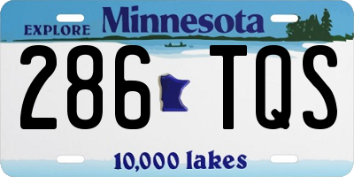 MN license plate 286TQS