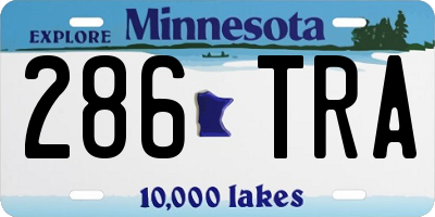 MN license plate 286TRA