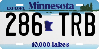 MN license plate 286TRB