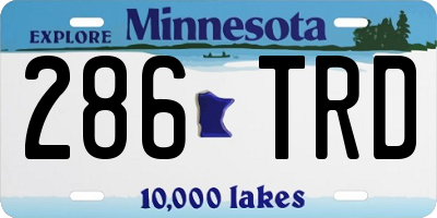 MN license plate 286TRD