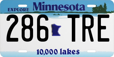 MN license plate 286TRE