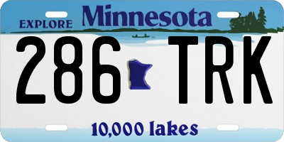 MN license plate 286TRK