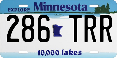 MN license plate 286TRR