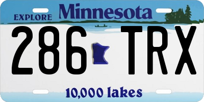 MN license plate 286TRX