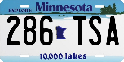 MN license plate 286TSA