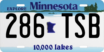 MN license plate 286TSB