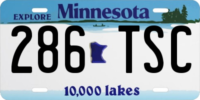 MN license plate 286TSC