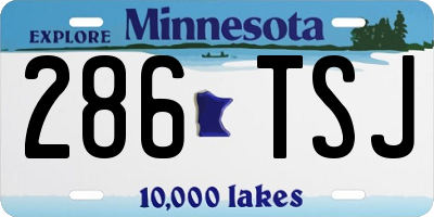 MN license plate 286TSJ