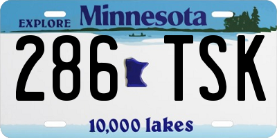 MN license plate 286TSK