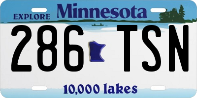 MN license plate 286TSN