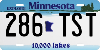 MN license plate 286TST