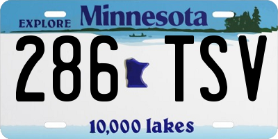 MN license plate 286TSV