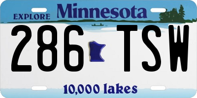 MN license plate 286TSW
